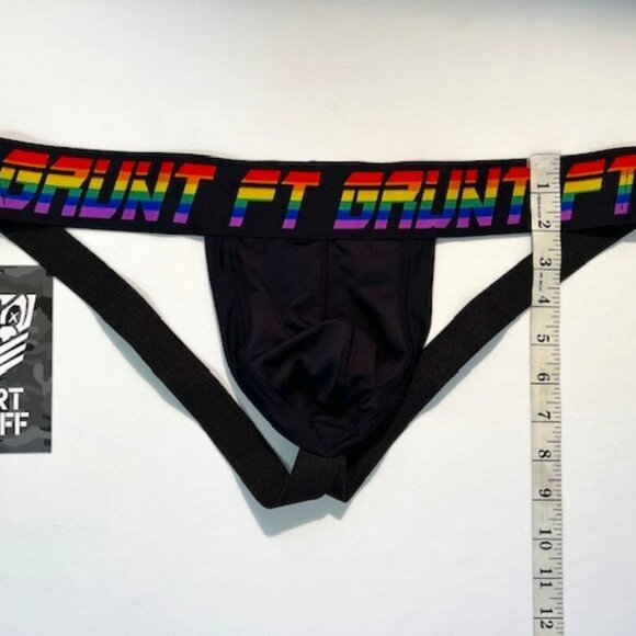 FORT TROFF Size L Grunt PRIDE Athletic Supporter- Black/PRIDE Colors - Jock - Picture 6 of 9